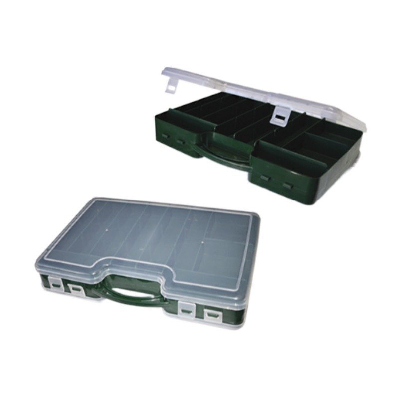 Fishing Tackle Accessories Storage Plastic Boxes with Compartment Double Cover